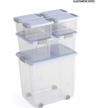 KIS W BOX XS 5L 28x18x17cm transparent/modrá indigo