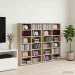 vidaXL Кабинет за CD 2 бр. Дъб сонома 60 x 17 x 92 см (8012735)