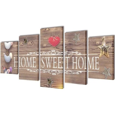 Sada obrazů, tisk na plátně, Home Sweet Home, 100 x 50 cm