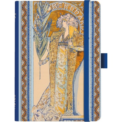 Notes A5 Premium Alfons Mucha 2027 linkovaný modrý