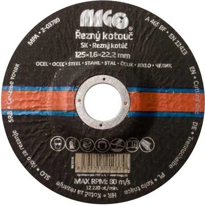 Magg řezný kotouč na kov 125x1,6x22,2mm RK12516