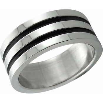 Image 1 of Bijutanki Пръстен от Медицинска Стомана с Черни Ивици