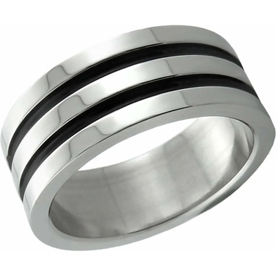 Bijutanki Пръстен от Медицинска Стомана с Черни Ивици