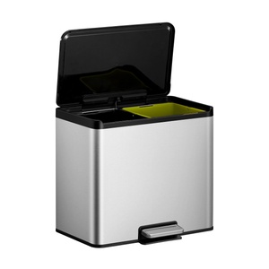 EKO-Europe EKO Кош за разделно събиране на отпадъци с педал ESSENTIAL - матиран - 2 х 15 л (EKO 822830 - Matt s/s)