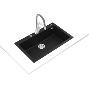 Teka ForSquare 72.40 TG ЧЕРНА Гранитна мивка, авт. клапан, за шкаф 80 см (М.1025.ЧЕ) Мивка за вграждане