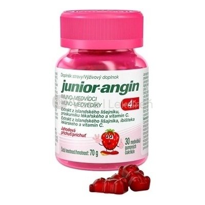 Junior-angin Imuno-medvedíky 30 želé pastiliek s jahodovou príchuťou
