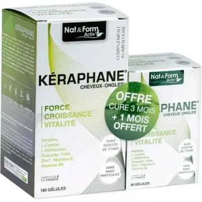 Nat&Form Kéraphane Формула за коса и нокти, 180 + 60 капсули, Nat&Form (023368 (KERA_180))