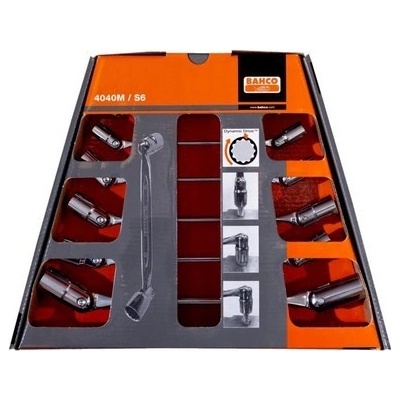 Bahco Sada klíčů s výkyvnou hlavou 6-dílná, 8x9-18x19mm,držák, BA-4040M/S6