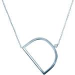 SAVICKI Сребърно колие с буква d, бял сапфир 0.05К, 45 см