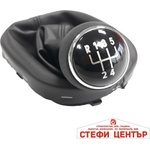 Paolo Топка за скоростен лост с маншон съвместима с VW Touran/Caddy с 5 скорости - черен конец (58338) - steficenter