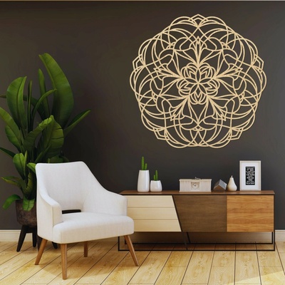 Jedinečná dekorácia na stenu mandala pokoja | SERENA: Preglejka Topoľ - Honey 3071 20 cm 3856-92329 PR0250