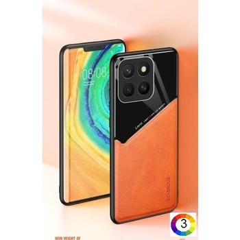 Huawei Honor X8c Удароустойчив Leather Coated PC + TPU Кожен Калъф и Протектор