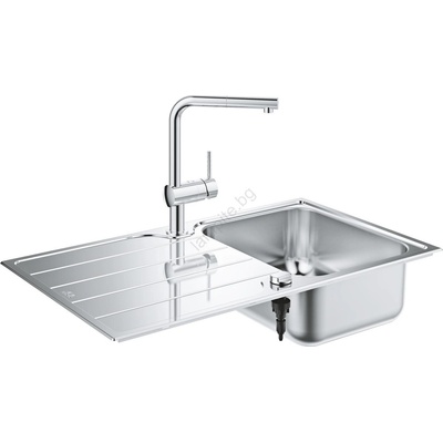 GROHE 31573sd1 -Комплект кухненска мивка k500 с отцедник и смесител a 86×50 см неръждаема стомана (gh0881)