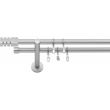 Dekodum Dvouřadá moderní garnýž Nordic 19 mm matný chrom 180 cm