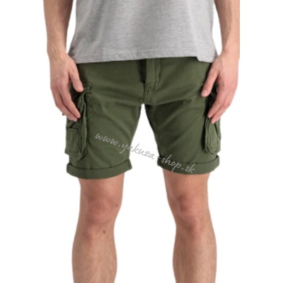 Alpha Industries pánske cargo šortky CREW SHORT dark olive zelená
