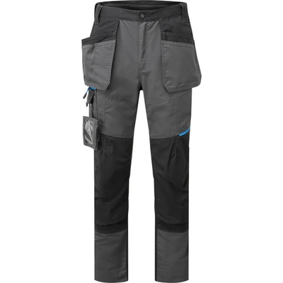 PortWest kalhoty WX3 Holster T702 do pasu Metalově šedá