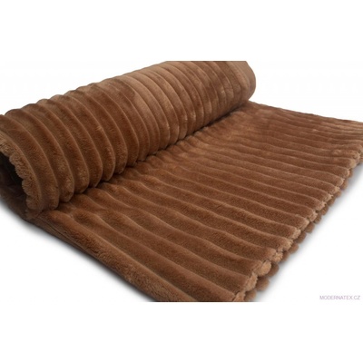 Látka mínky proužky, 300 g/m², šíře 160 cm, metráž, toffi