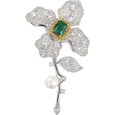 Amparo Miranda Brošňa Flower AM618 white