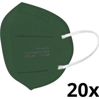 IMobily respirátor FFP2 NR CE 0598 tmavá zelená 20 ks