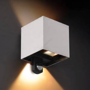 Brilagi - LED външно стенно осветително тяло със сензор CUBE LED/6W/230V сиво IP65 (BG5255)