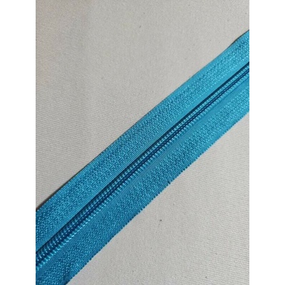 tyrkysový zip spirálový 5mm metráž