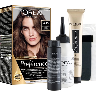 L'Oréal Préférence Récital 4.15/M1 Caracas Inte. ledově čokoládová barva na vlasy – Hledejceny.cz