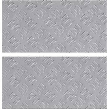 vidaXL Стъпало Правоъгълна 2 pcs Сребрист 50 x 25 cm Алуминий (4104271)