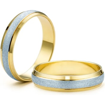 Image 1 of SAVICKI Сватбени халки: двуцветно злато, полукръгъл профил. 5 мм