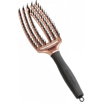 Olivia Garden Fingerbrush Combo Trinity Rose Gold zakřivený plochý kartáč na vlasy