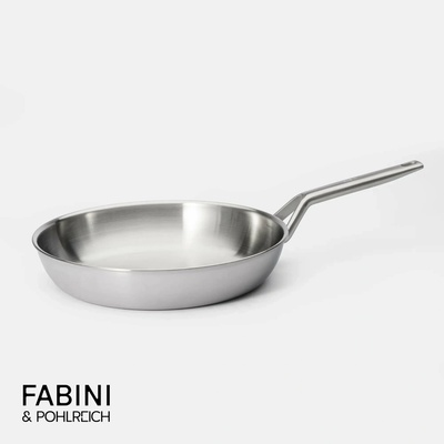 Pánev FABINI & Pohlreich 2.0, ø 30 cm - Nerezová beznýtová pánev z vícevrstvé nerezové oceli bez poklice