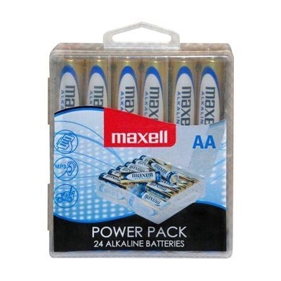 Maxell Алкална батерия Power Pack LR-6 AA 24 бр в затваряща се прозрачна пластмасова кутия (790269.04.CN)