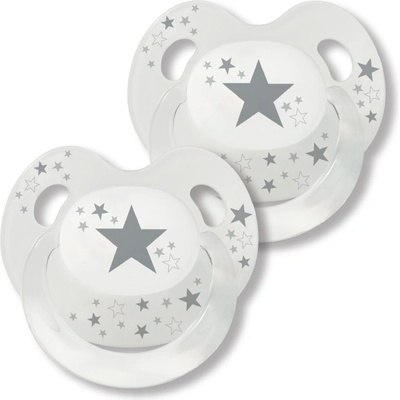 Baby-Nova Силиконова залъгалка Baby Nova Slimeline 3 - 2 броя, бяла (25285)