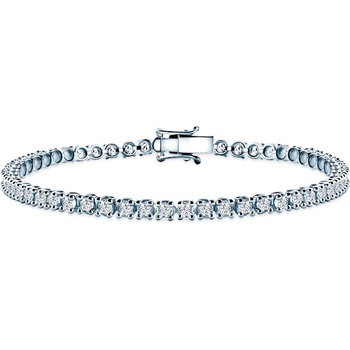 SAVICKI Тенис гривна Luminy 3, 2 мм: бяло злато, бели сапфири