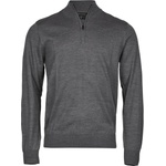 TEE JAYS tj6010 / Мъжки пуловер с 1/4 цип - сив меланж xxl (18601007705)