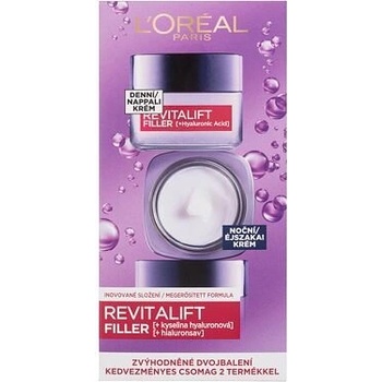 L'Oréal Paris Revitalift Filler HA Duo Set : denní pleťový krém Revitalift Filler HA 50 ml + noční pleťový krém Revitalift Filler HA 50 ml