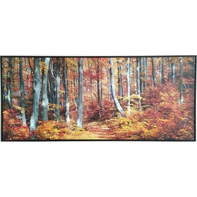 Bondecor Obraz na plátně v rámu "Podzim v lese" 134x59cm Barva: Přírodní rám
