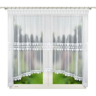 Fliying Vyšívaná záclona LG 203 WB, 400x160 cm