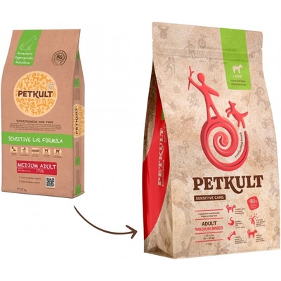 Petkult dog Medium Adult Lamb & Rice 3 kg