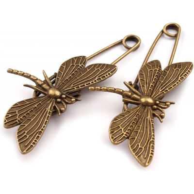 Brož VÁŽKA na spínacím špendlíku 2 staromosaz