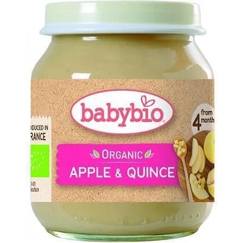 Bebybio Био Плодово пюре - Ябълка и Дюля (4+ месеца) - 130г - Babybio (4102)