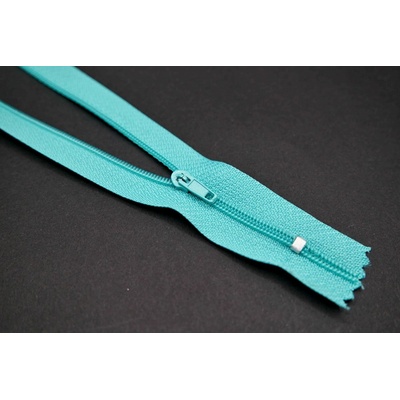 Nedeliteľný jemný plastový špirálový zips (veľkosť číslo 3) rôzne farby - dĺžka 12 cm - 60 cm 30 cm Pastelová tyrkysová