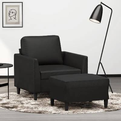vidaXL 11461.3201117 s podnožkou černé 60 cm umělá kůže
