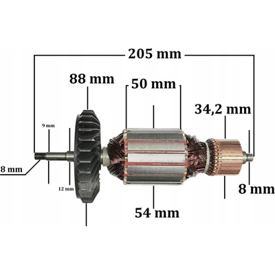 Rotor pre uhlovú brúsku 230 s pozvoľným rozbehom