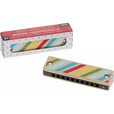 Petit Collage Dřevěná harmonika s pruhy a puntíky – Zboží Dáma
