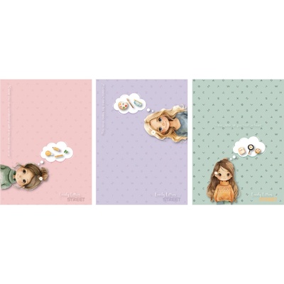 STREET Тетрадка Street, А5, бели л. , 54л, Lovely letters (30041-А-LETTERS)