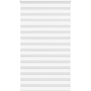 vidaXL Зеброва щора бял 125x200 см Ширина на плата 120, 9 см полиестер (4014786)
