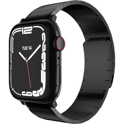 Mageasy Стоманена, неръждаема каишка за Apple Watch 42мм, 44мм, 45мм, Ultra, Ultra 2 49мм - Mageasy Maestro M Magnetic Strainless Steel Band (черен) (MAW245044BK22)