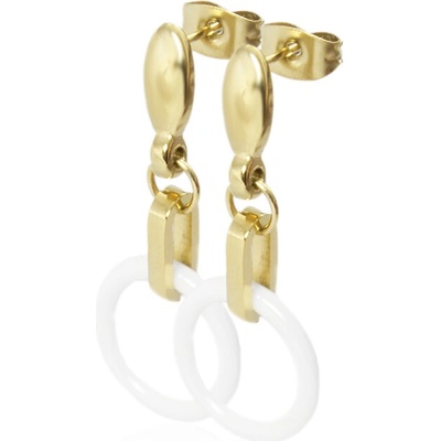 BM Jewellery Náušnice visací keramické 1,4 ⌀ RING gold S987050