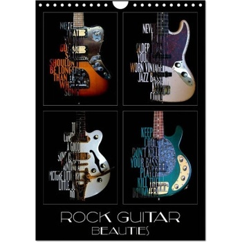 Rock Guitar Beauties Wall DIN A4 portrait, CALVENDO 12 Month Wall 2024
