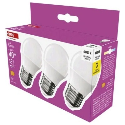 EMOS LED žárovka Classic Mini Globe E27 4,2 W 40 W